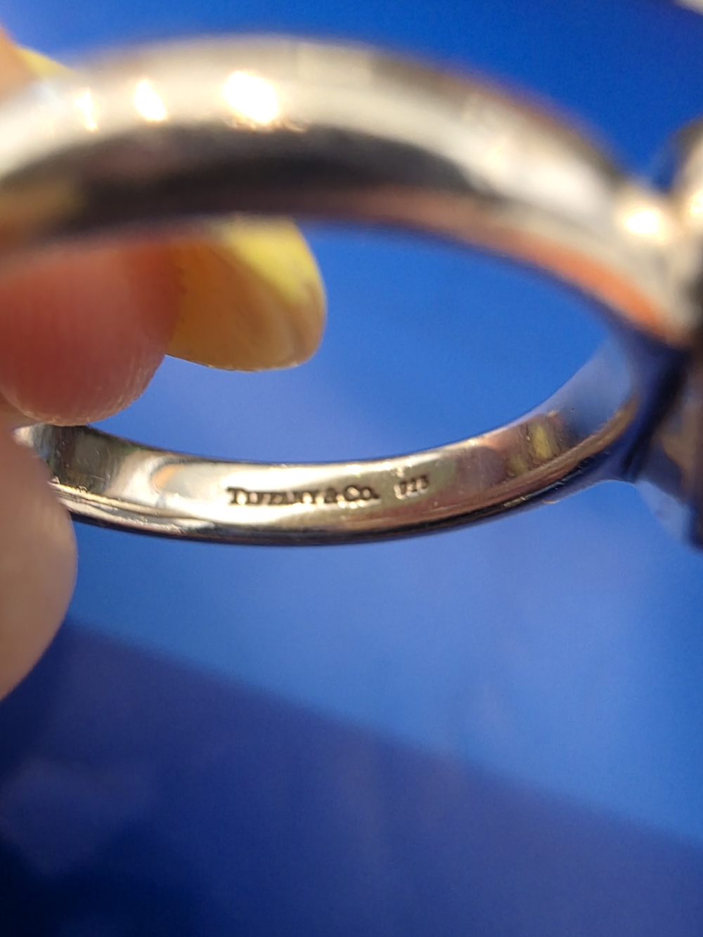 Tiffany & Co. Silver Heart Signet Ring with Center Diamond - Picture 3 of 7